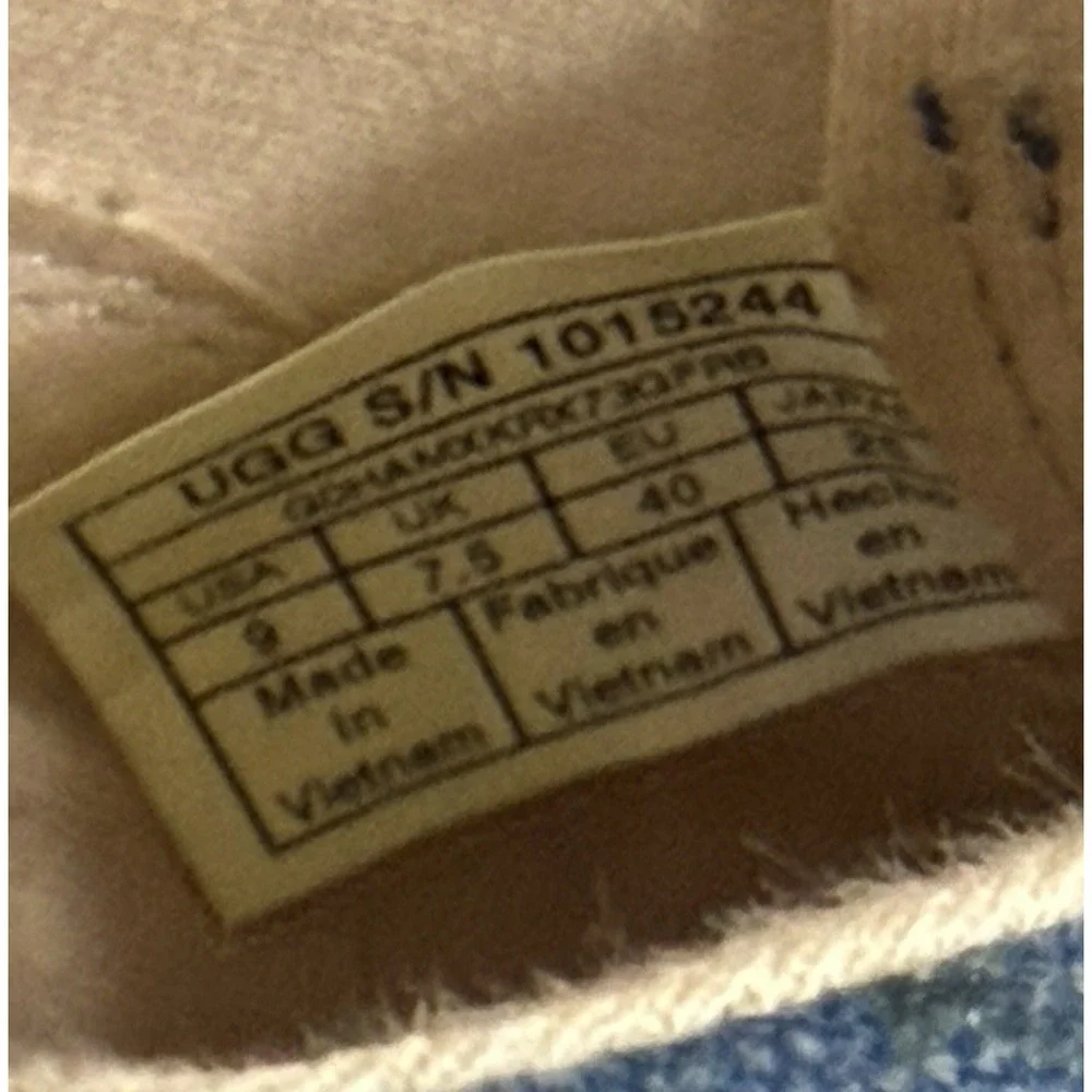 Ugg Eyan II Blue Espadrille Canvas Lace-Up Sneakers Shoes Womens Size 9 Preppy